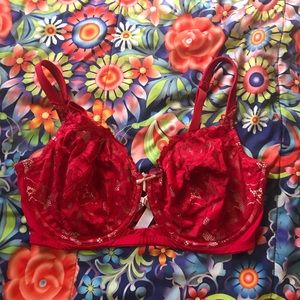 Red Lace Cacique by Lane Bryant Underwire Bra